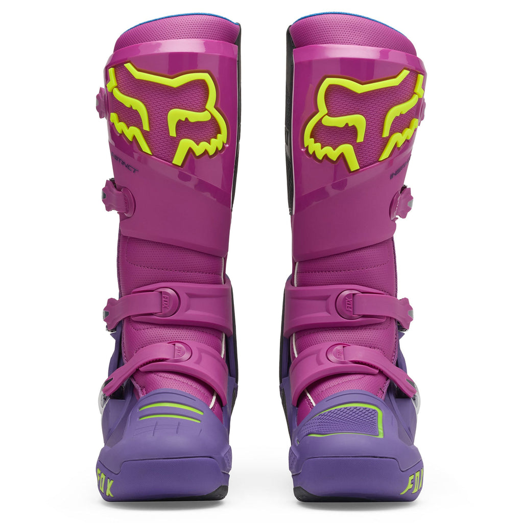 FOX Racing INSTINCT 2.0 Motocross Boots (Purple Lava/Yellow Fluo)