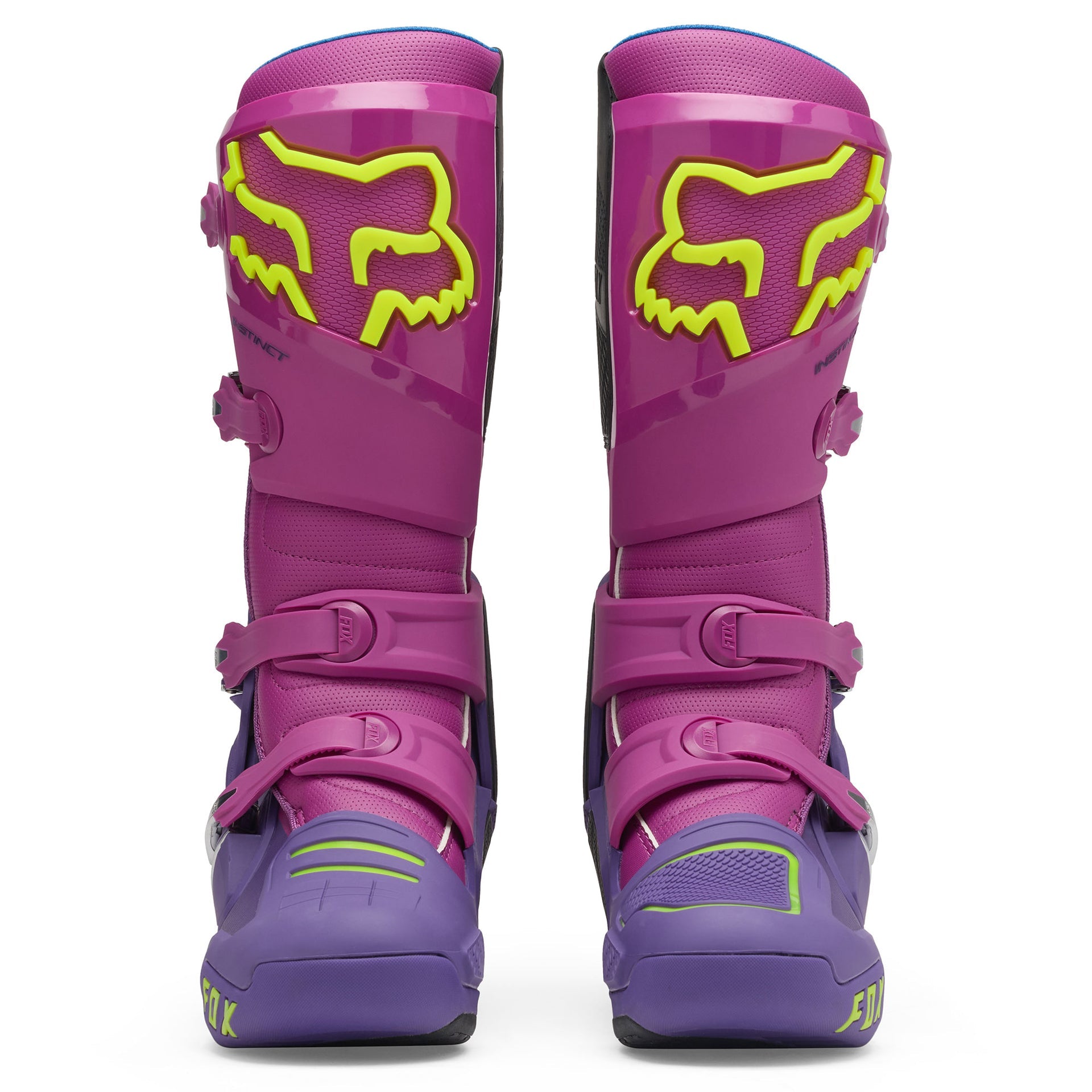 FOX Racing INSTINCT 2.0 Motocross Boots (Purple Lava/Yellow Fluo)