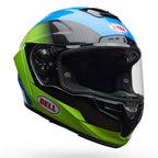BELL Racestar DLX CORSA Race | Road Helmet *Pro Tint Visor Inc* (Carbon/Green/Blue)