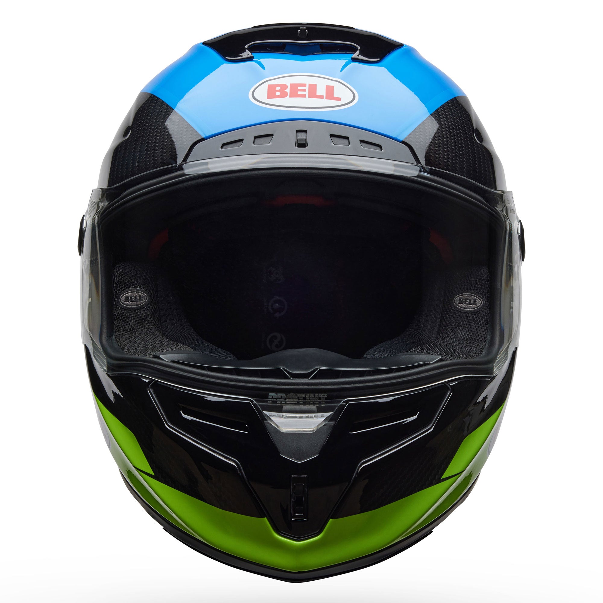 BELL Racestar DLX CORSA Race | Road Helmet *Pro Tint Visor Inc* (Carbon/Green/Blue)