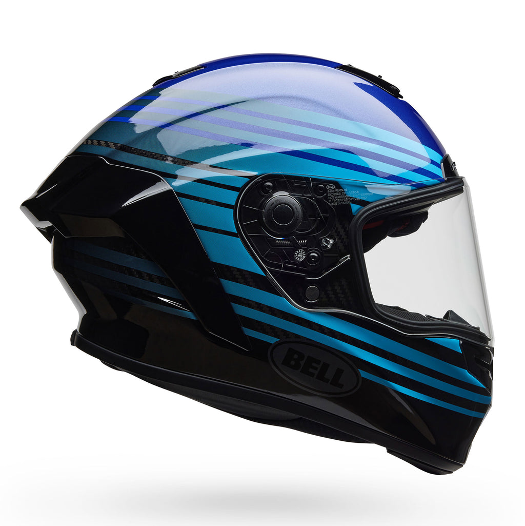 BELL Racestar DLX DASH Race | Road Helmet *Pro Tint Visor Inc* (Carbon/Black/Blue)