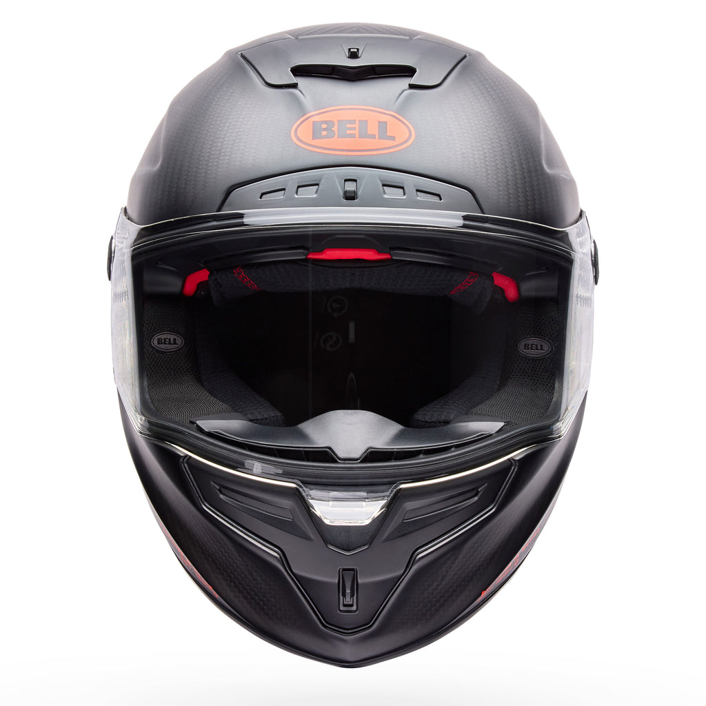 BELL Racestar DLX FLEX Strike Race | Road Helmet *Pro Tint Visor Inc* (Carbon/Grey/Orange)