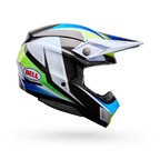 BELL Moto-10 SPHERICAL GRID MX | Enduro Helmet (Carbon/White/Blue/Green)