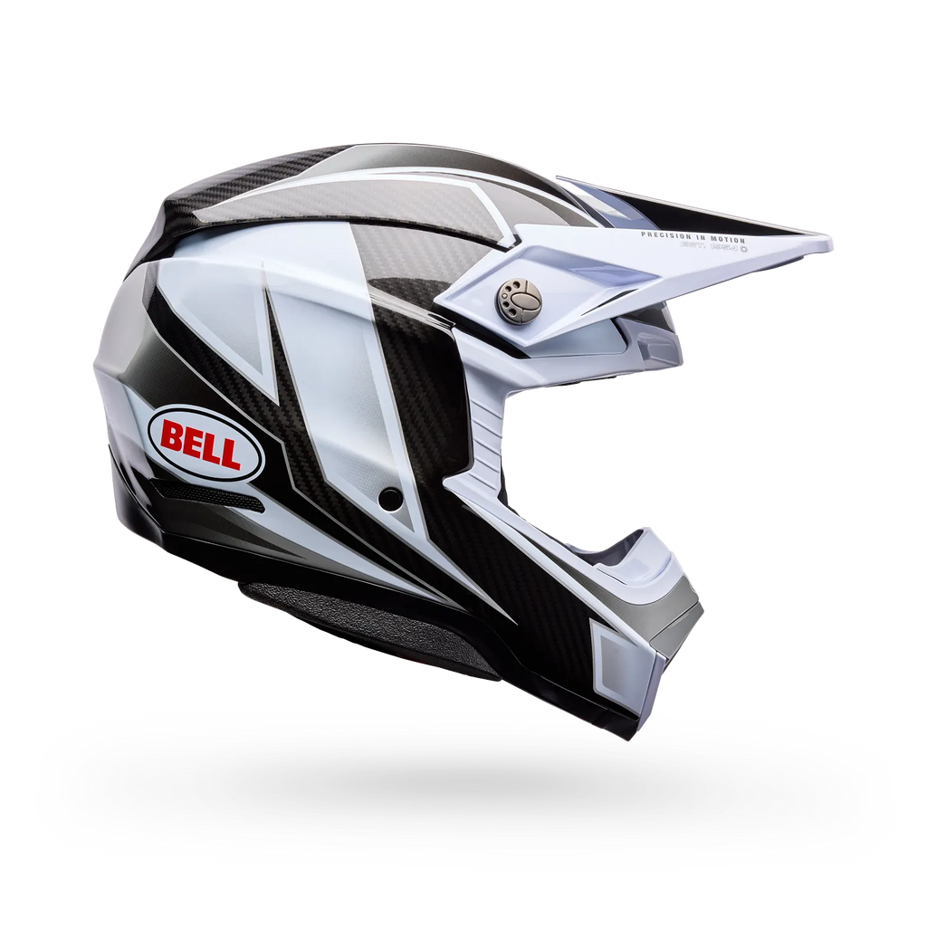 BELL Moto-10 SPHERICAL GRID MX | Enduro Helmet (Carbon/White/Black/Grey)