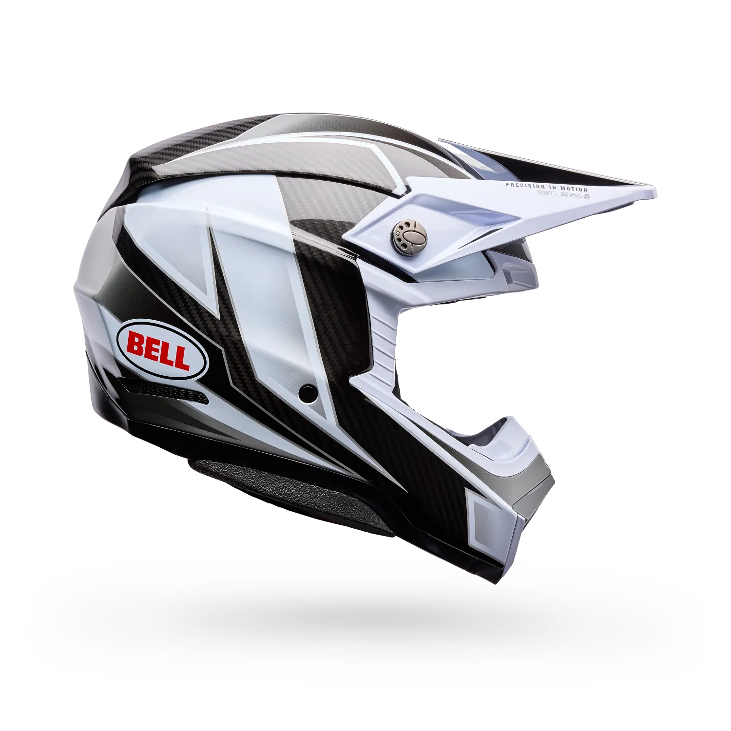 BELL Moto-10 SPHERICAL GRID MX | Enduro Helmet (Carbon/White/Black/Grey)