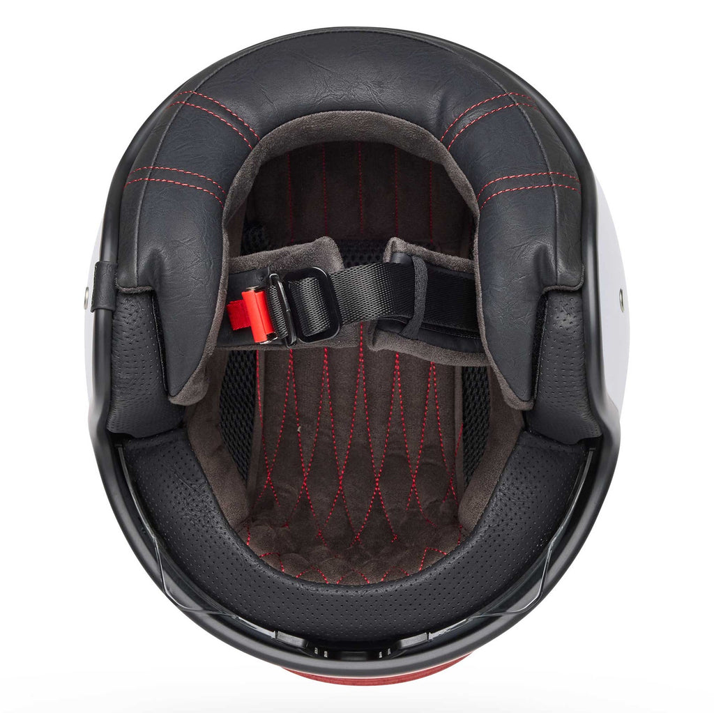 Bell Open Face Motorcycle Helmet - TX-501 RALLY (Red / White)