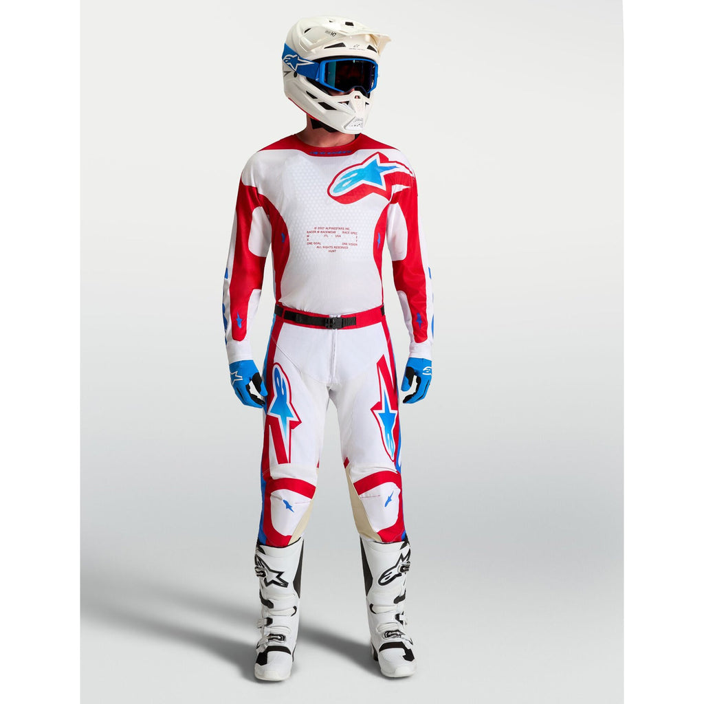 Alpinestars Racer HUNT MX Pants (White/Fire Red/Ucla Blue)