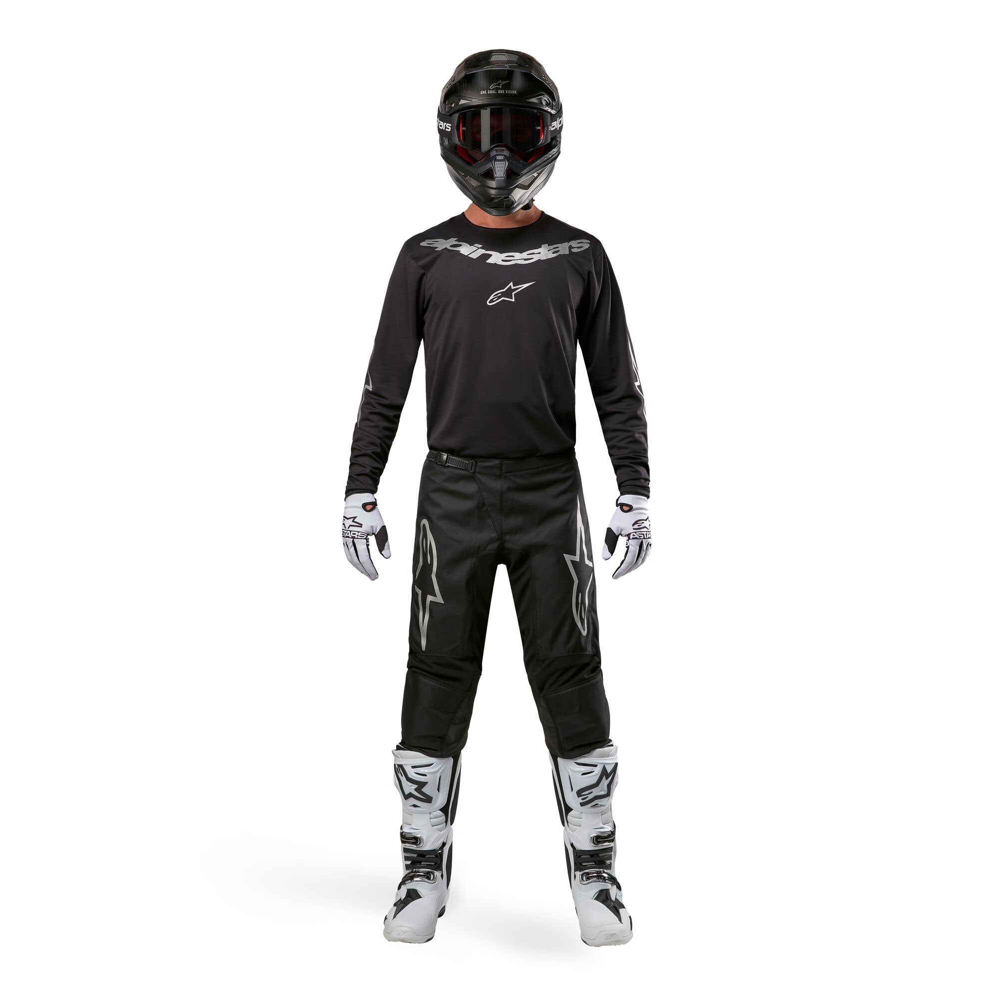 Alpinestars Fluid Graphite MX Gear Set (Black/Silver)