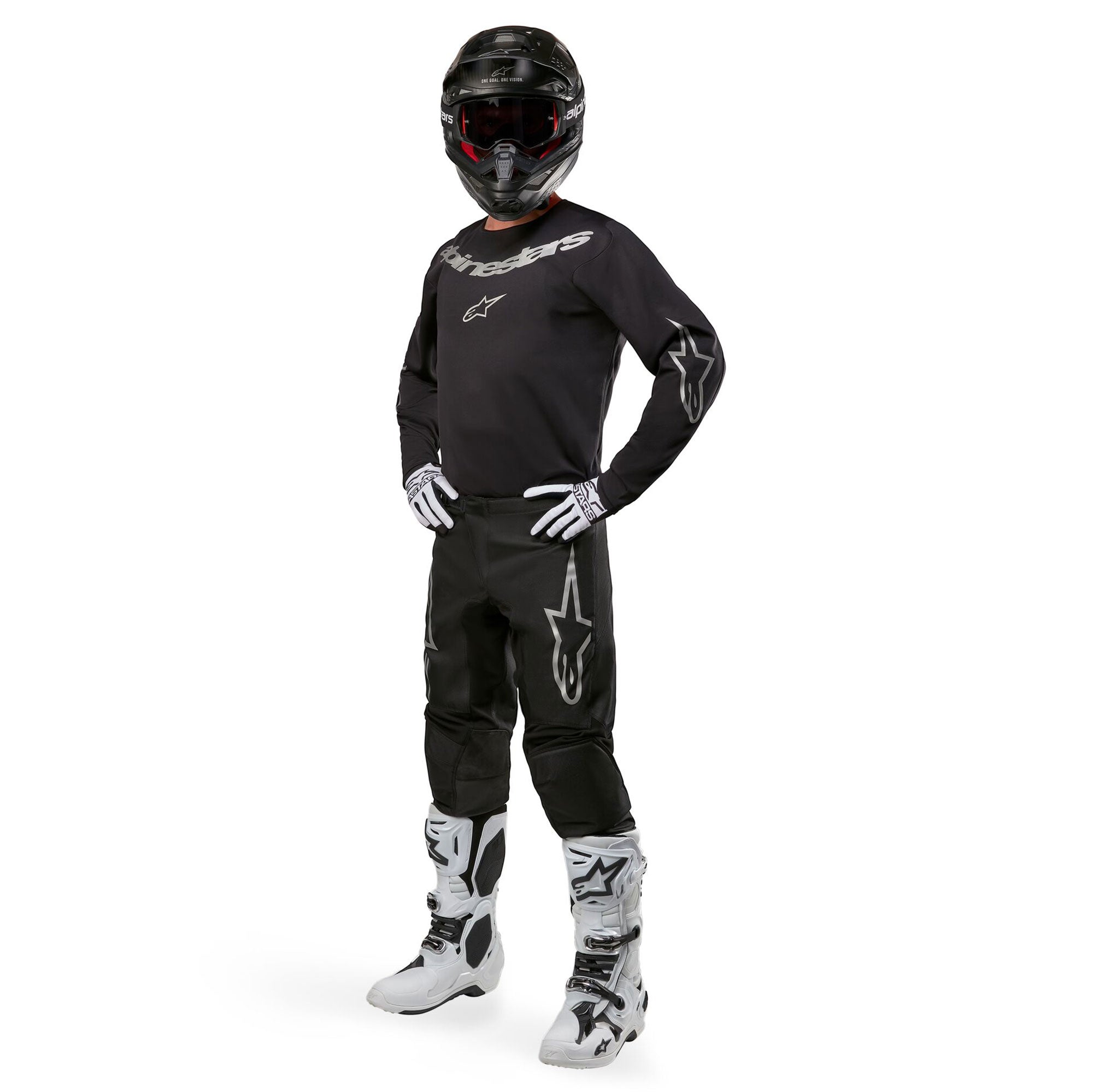 Alpinestars Fluid Graphite MX Gear Set (Black/Silver)
