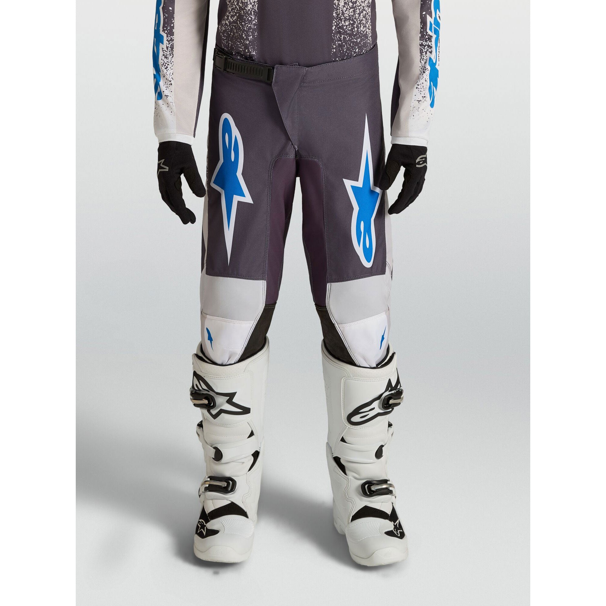 Alpinestars Youth Fluid DRAG MX Gear Set (Graystone/Light Lilac/UCLA Blue)