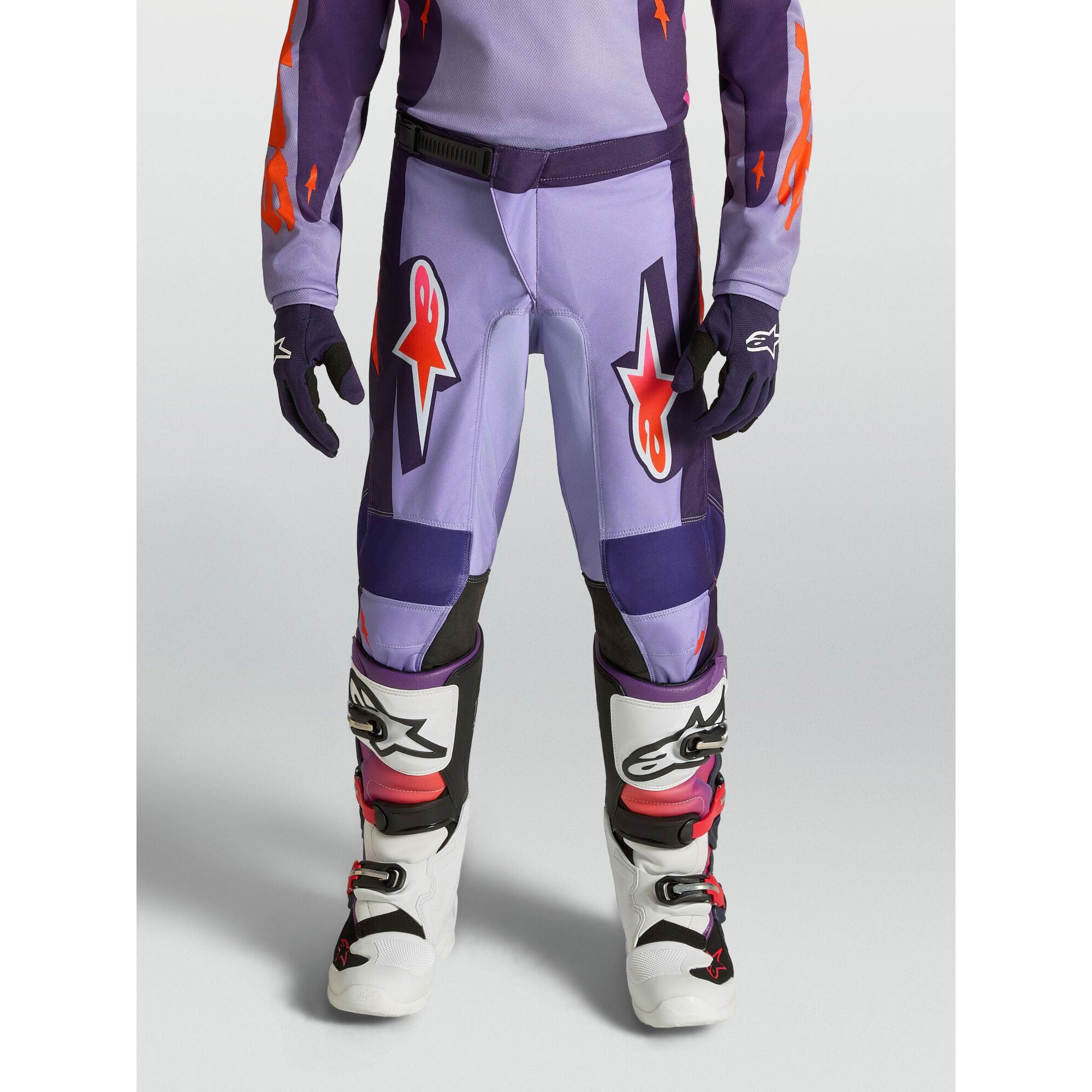 Alpinestars Youth Fluid HUNT MX Gear Set (Light Violet/Deep Purple/Pink Fluo)