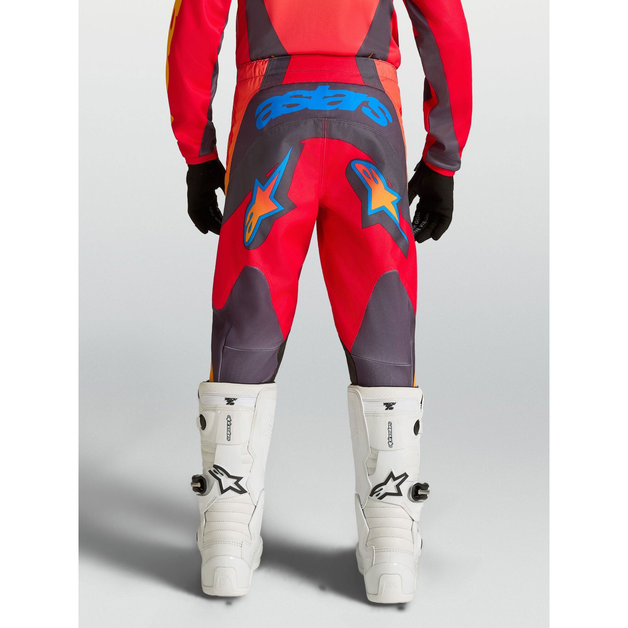 Alpinestars Youth Fluid HUNT MX Gear Set (Fire Red/Graystone/Hot Coral)