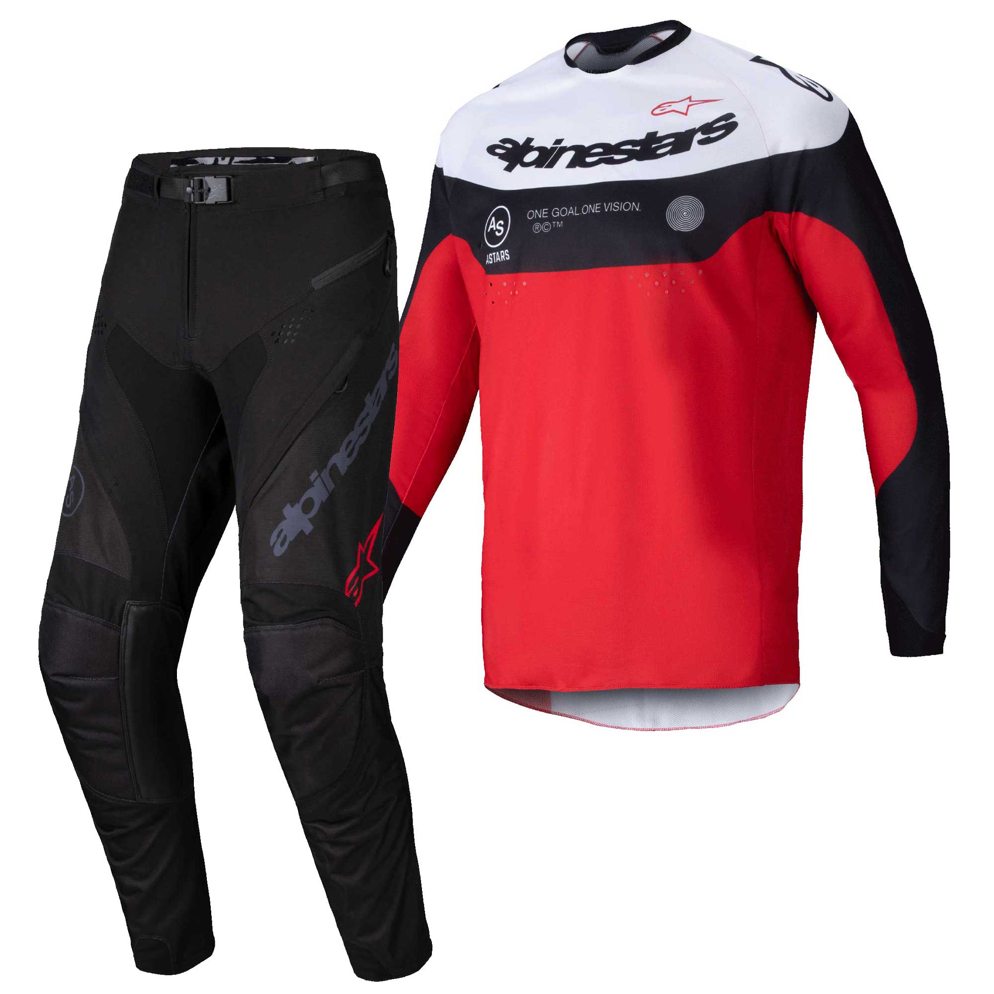 Alpinestars ENDURO Jersey & Pant Kit Deal PRO-Dura (Black/Bright Red/White)