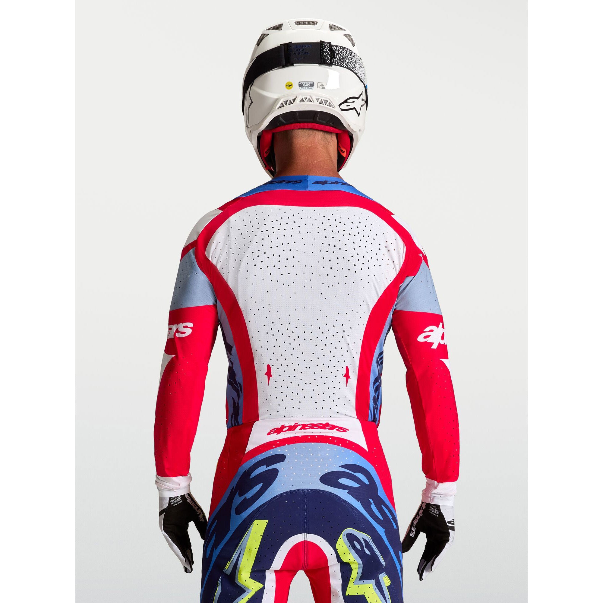 Alpinestars SuperTech DYNA Kit Deal (Fire Red/White/Navy Blue)