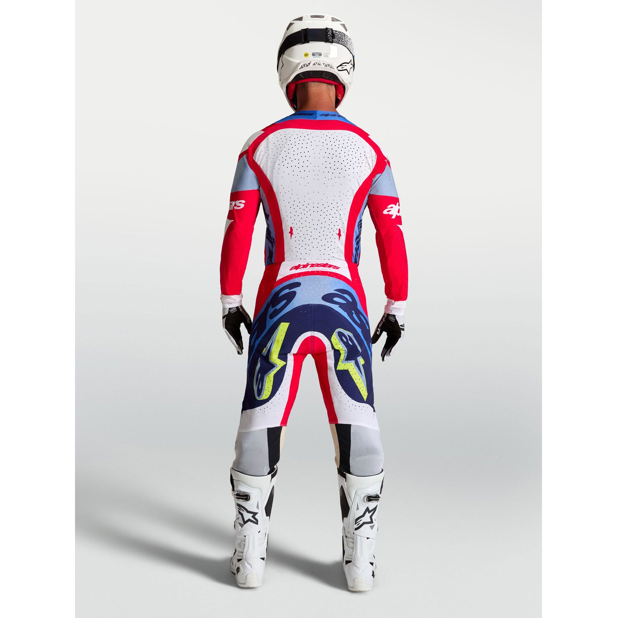 Alpinestars SuperTech DYNA Kit Deal (Fire Red/White/Navy Blue)