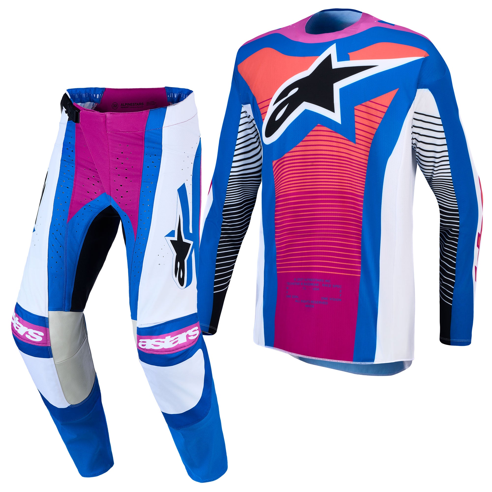 Alpinestars Techstar MAVEN Kit Deal (White/Hot Coral/Blithe Blue)