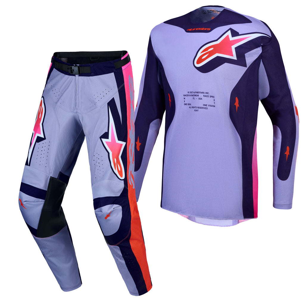 Alpinestars Racer AIR HUNT MX Gear Set (Light Violet/Deep Purple/Pink Fluo)