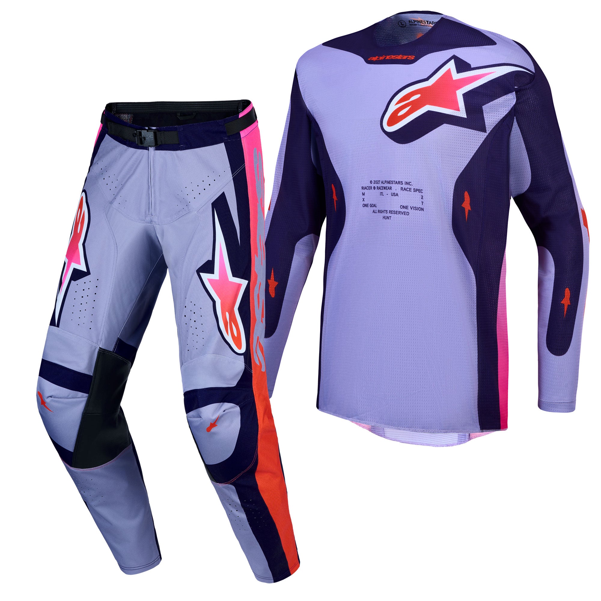 Alpinestars Racer AIR HUNT MX Gear Set (Light Violet/Deep Purple/Pink Fluo)