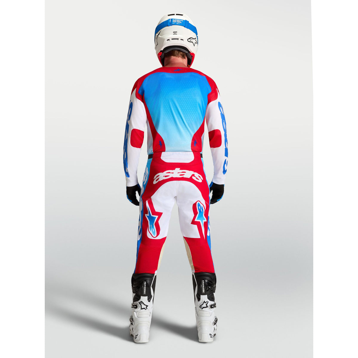 Alpinestars Racer HUNT MX Gear Set (White/Fire Red/Ucla Blue)