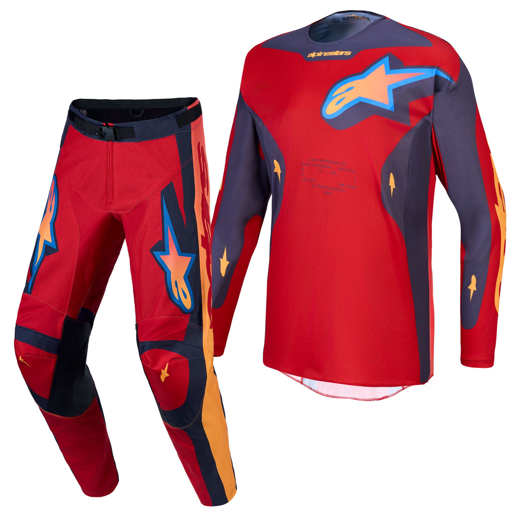 Alpinestars Racer HUNT MX Gear Set (Fire Red/Graystone/Hot Coral)