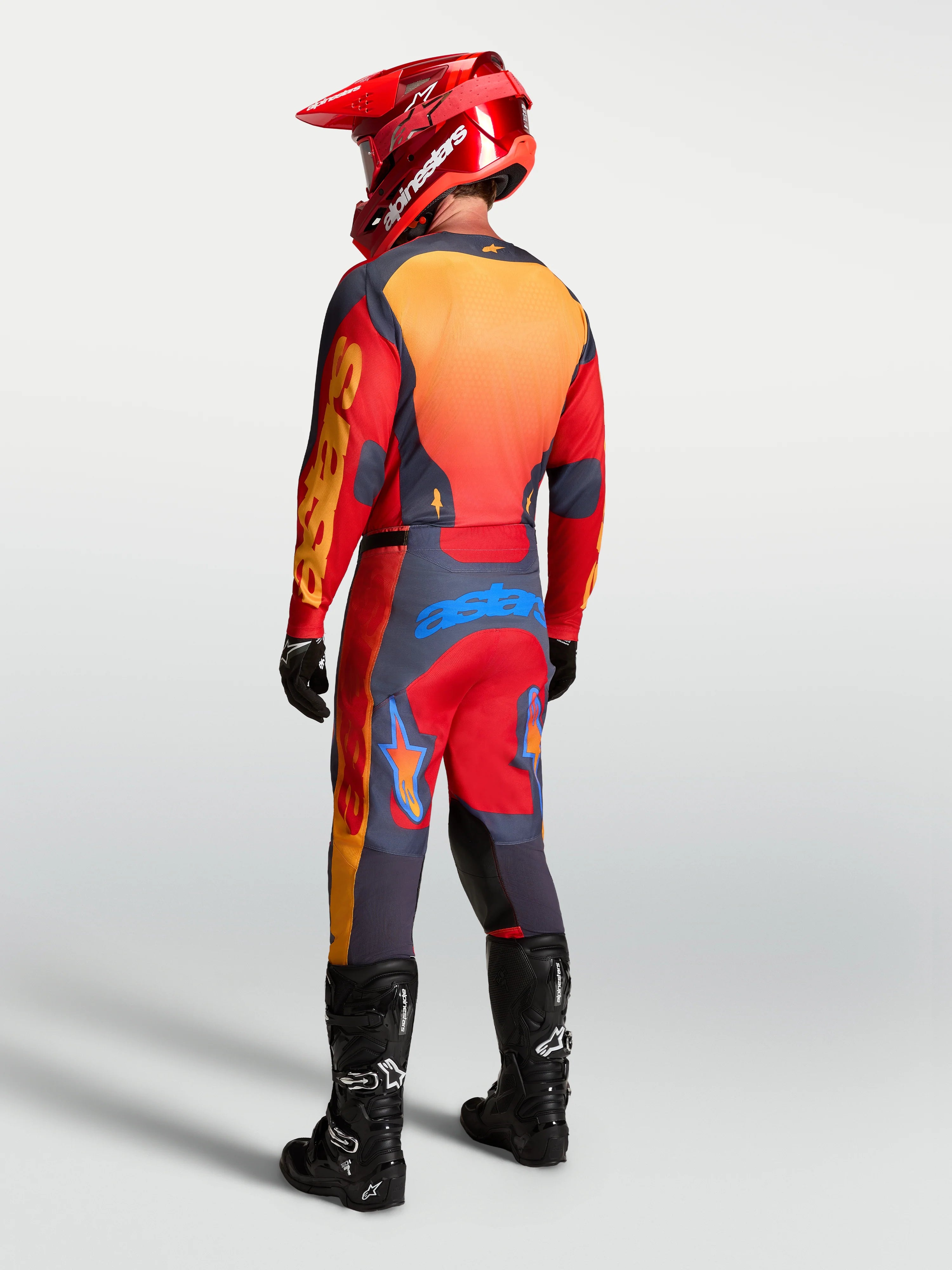 Alpinestars Racer HUNT MX Gear Set (Fire Red/Graystone/Hot Coral)