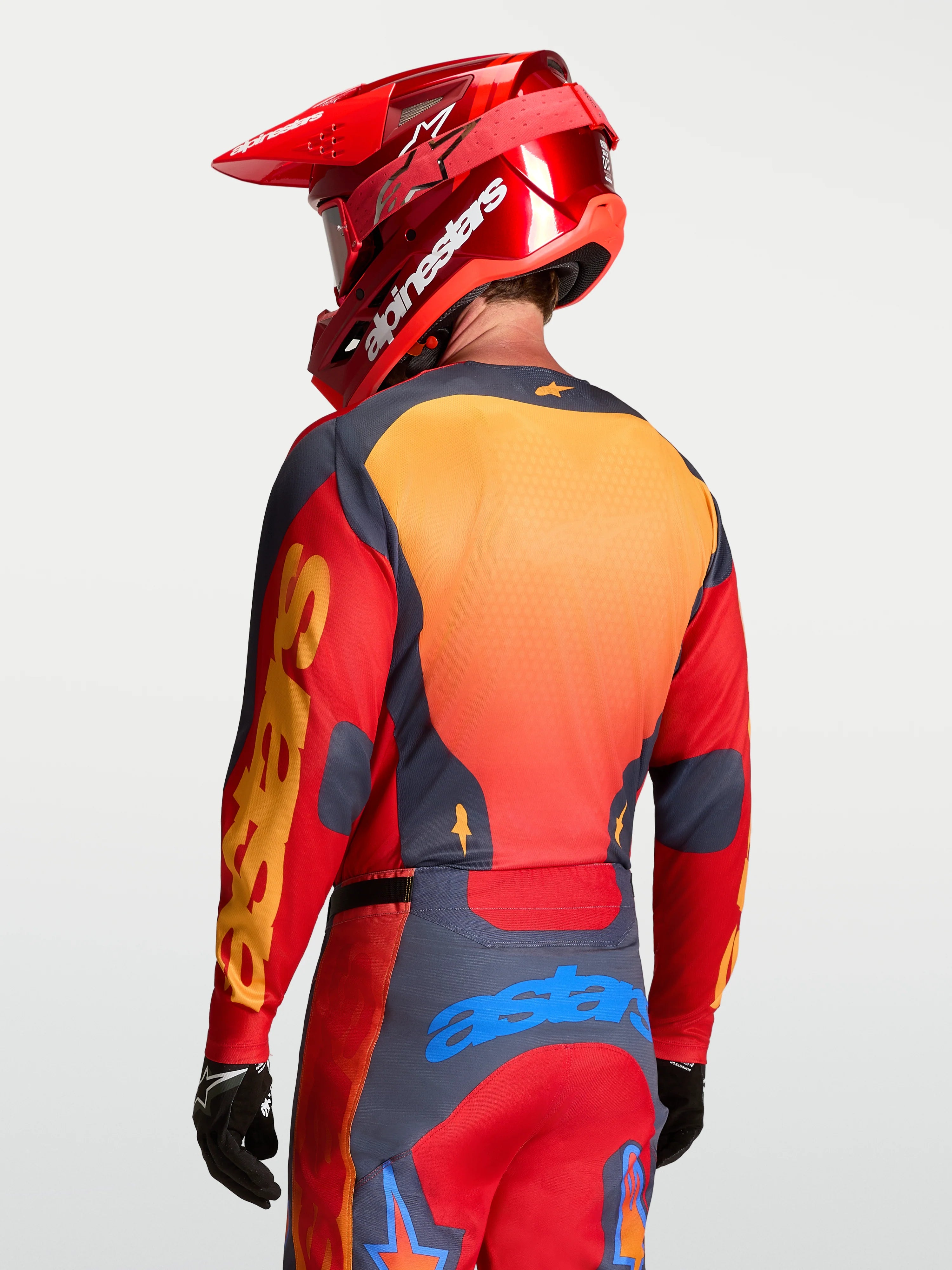 Alpinestars Racer HUNT MX Gear Set (Fire Red/Graystone/Hot Coral)