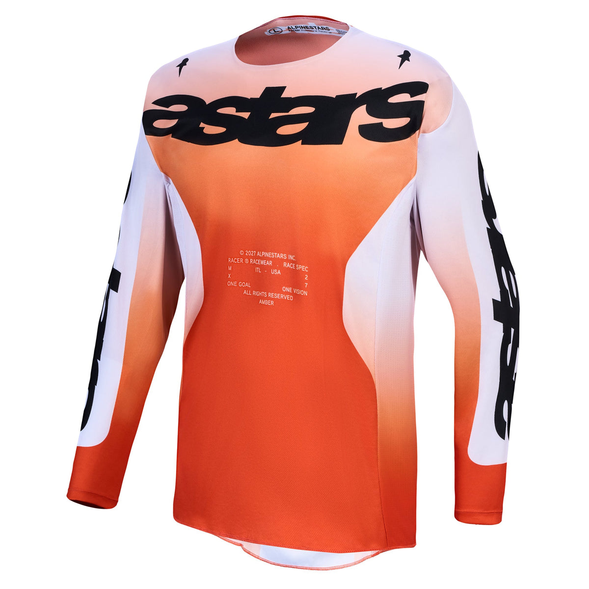 Alpinestars Racer AMBER MX Jersey (Cardinal Red Light Lilac Black)