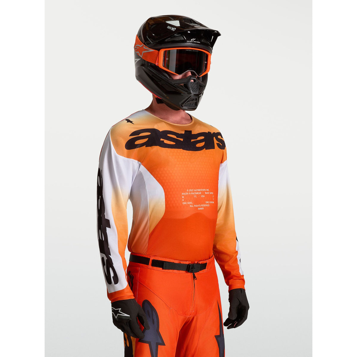 Alpinestars Racer AMBER MX Gear Set (Cardinal Red/Light Lilac/Black)