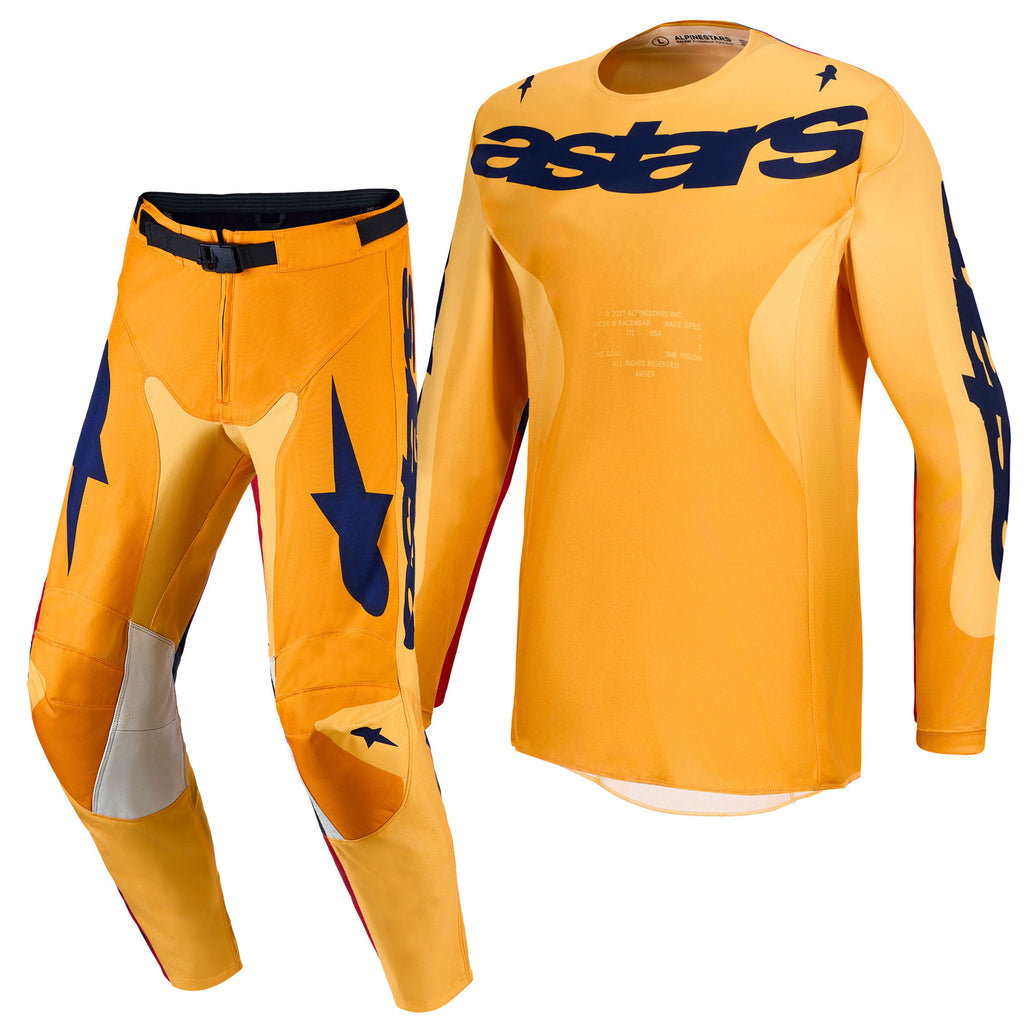 Alpinestars Racer AMBER MX Gear Set (Orange/Gold/Deep Blue)