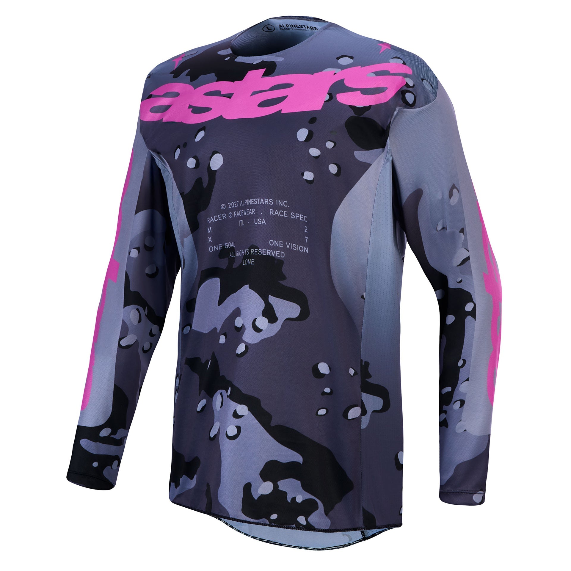 Alpinestars Youth Fluid LONE MX Jersey (Grey Camo/Purple)
