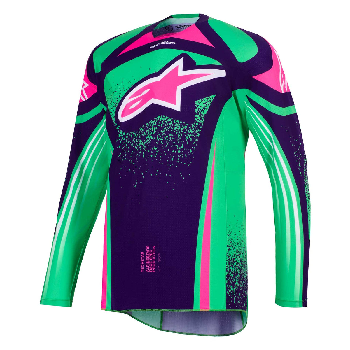 Alpinestars (MX26) MX Jersey - TechStar NOMUR (Deep Purple/Green/Pink Fluo)