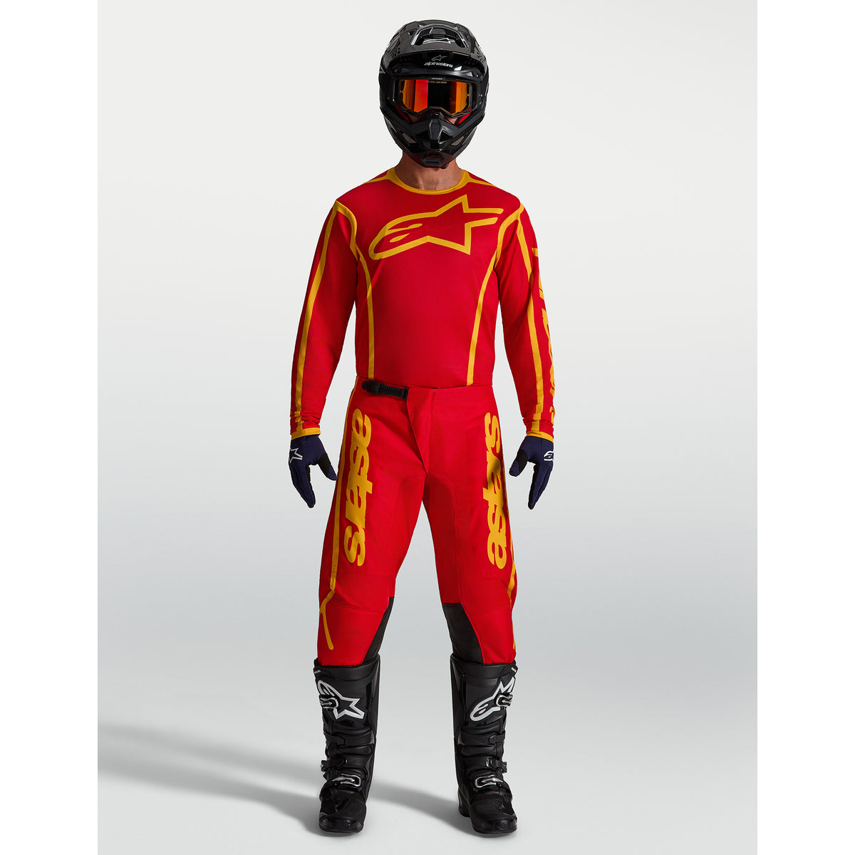 Alpinestars Fluid APEX V2 MX Gear Set (Fire Red/Gold)