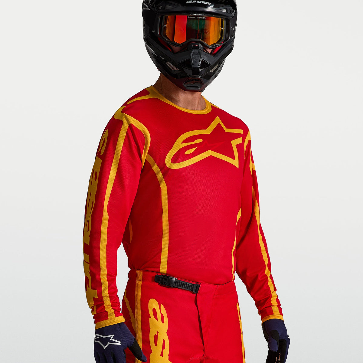 Alpinestars Fluid APEX V2 MX Jersey (Fire Red/Gold)