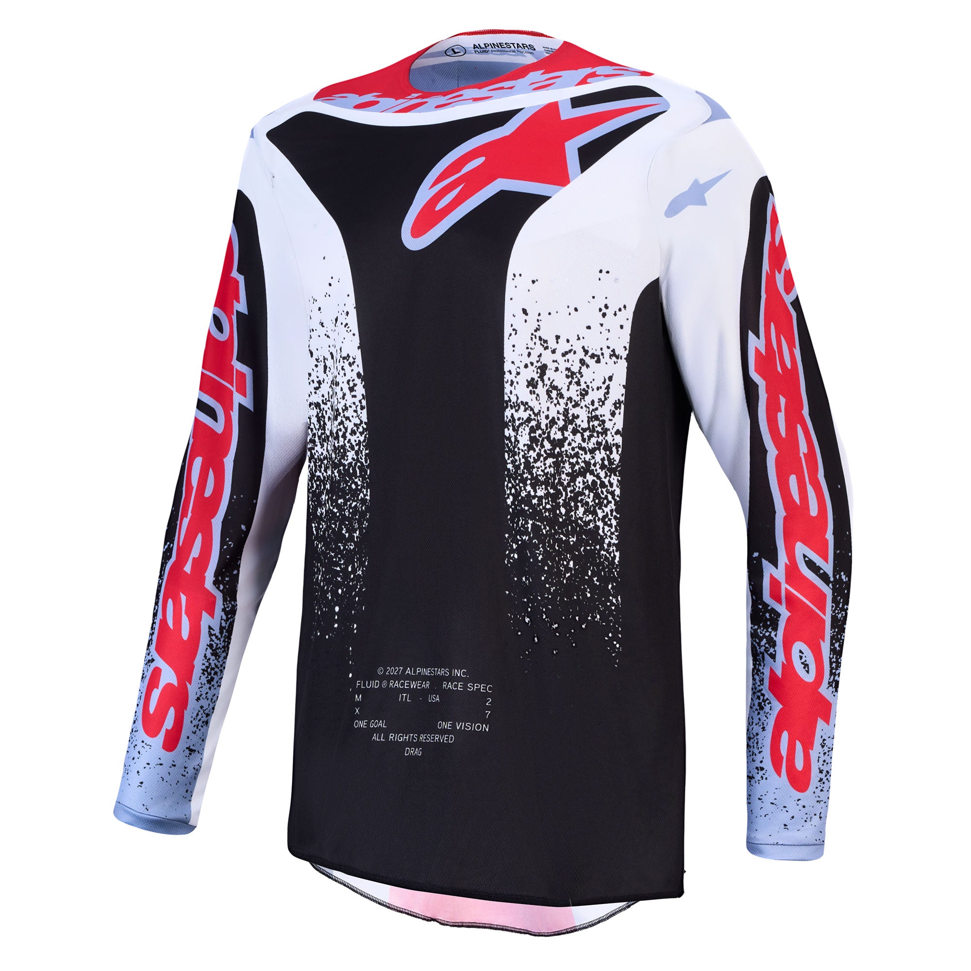 Alpinestars Fluid DRAG MX Gear Set (Black/White/Light Blue/Red Fluo)