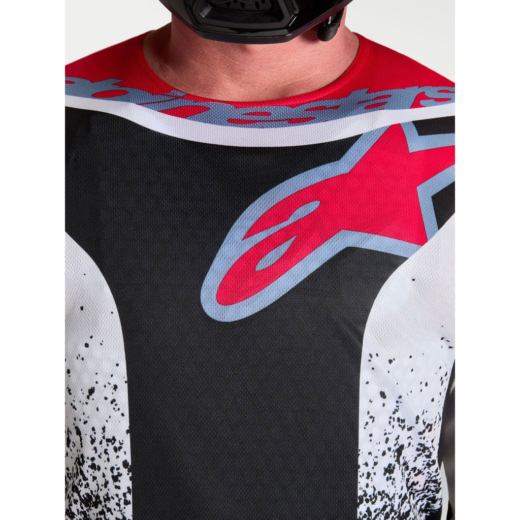 Alpinestars Fluid DRAG MX Gear Set (Black/White/Light Blue/Red Fluo)