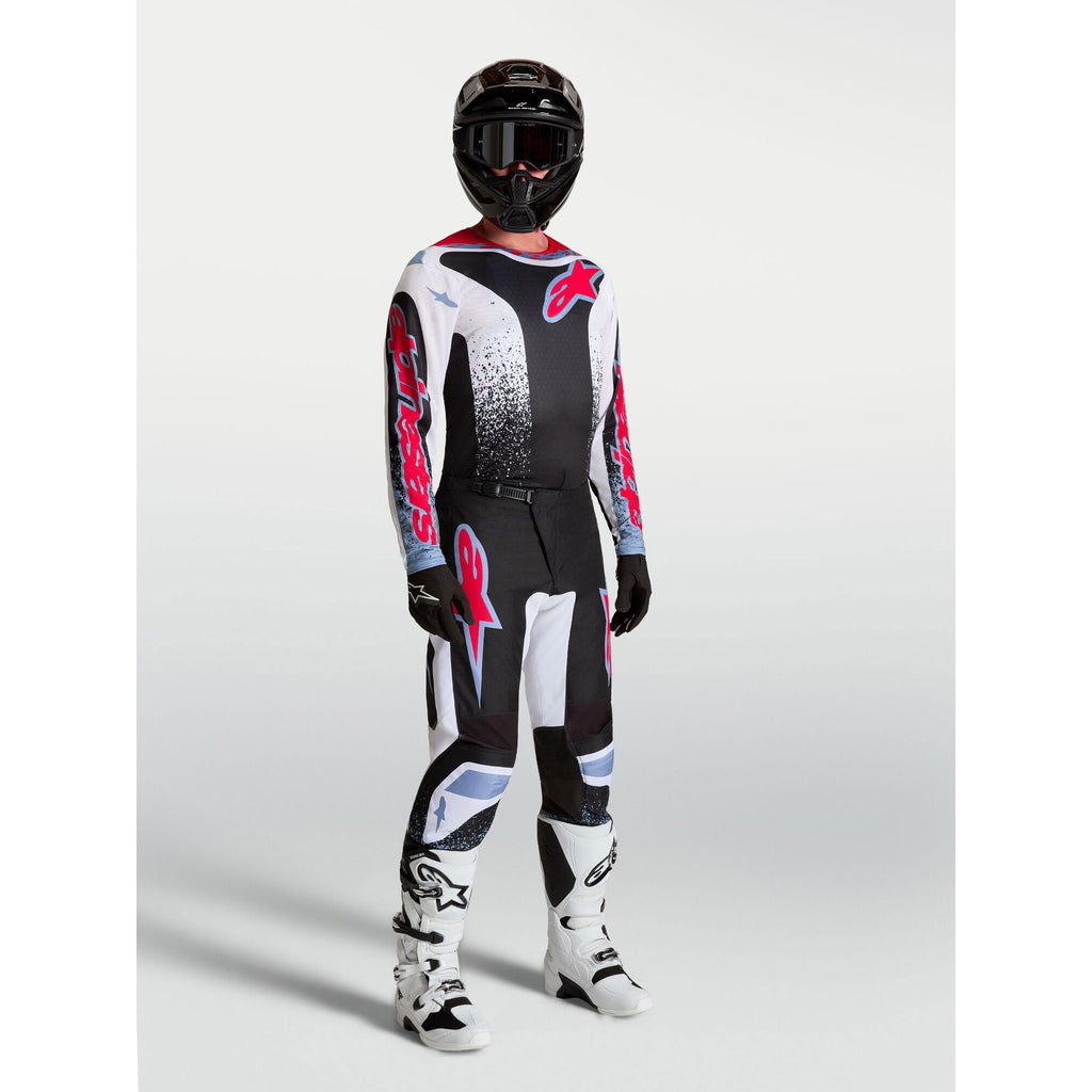 Alpinestars Fluid DRAG MX Gear Set (Black/White/Light Blue/Red Fluo)