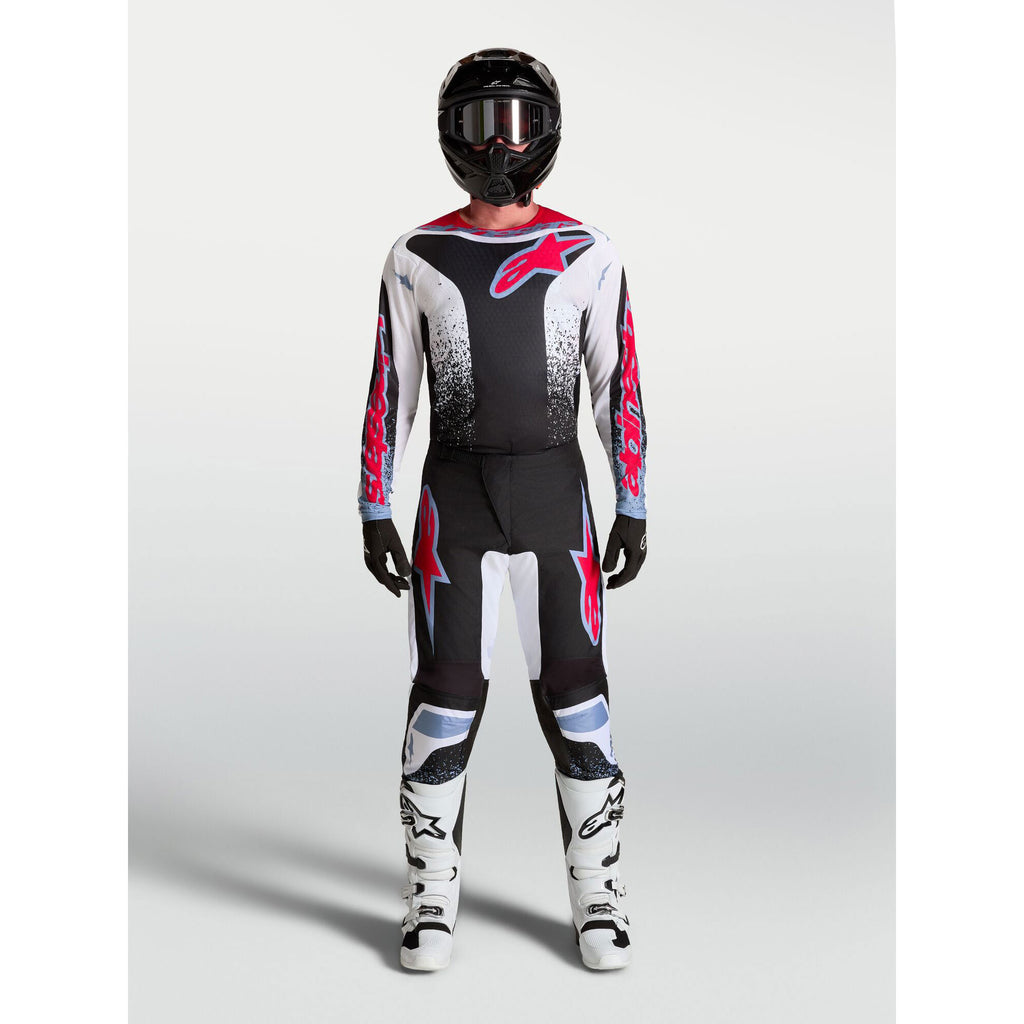 Alpinestars Fluid DRAG MX Gear Set (Black/White/Light Blue/Red Fluo)