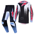 Alpinestars Fluid DRAG MX Gear Set (Black/White/Light Blue/Red Fluo)
