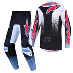Alpinestars Fluid DRAG MX Gear Set (Black/White/Light Blue/Red Fluo)