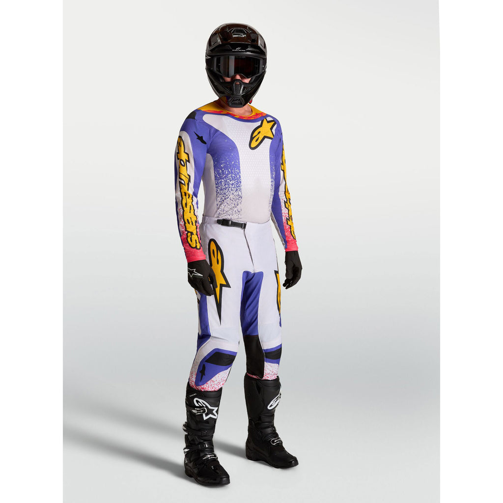 Alpinestars Fluid DRAG MX Gear Set (Light Lilac/Blue Iris/Gold)