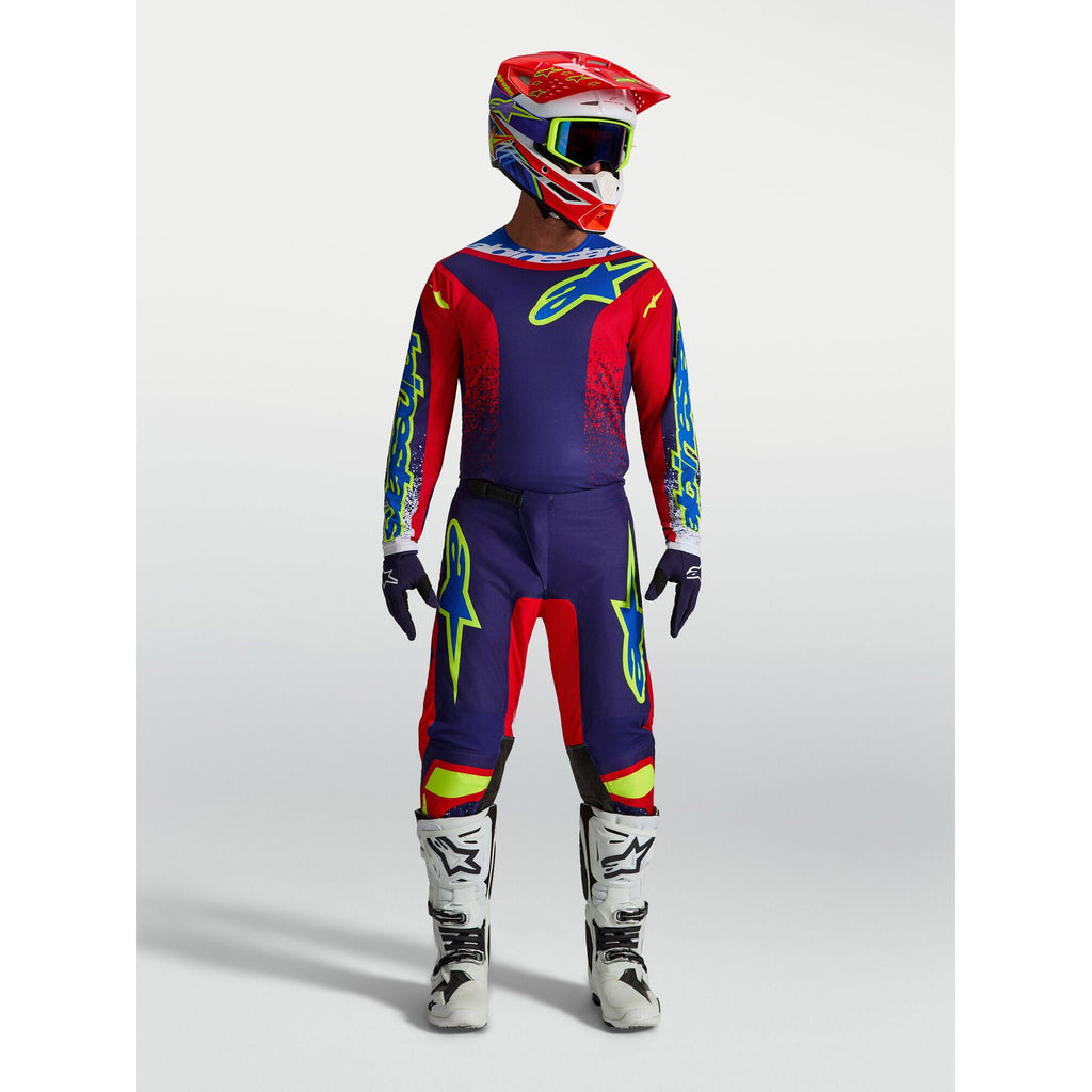 Alpinestars Fluid DRAG MX Gear Set (Blue Navy/Fire Red/White)