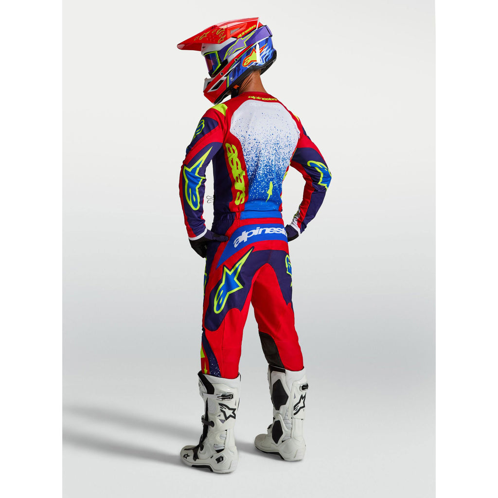 Alpinestars Fluid DRAG MX Gear Set (Blue Navy/Fire Red/White)