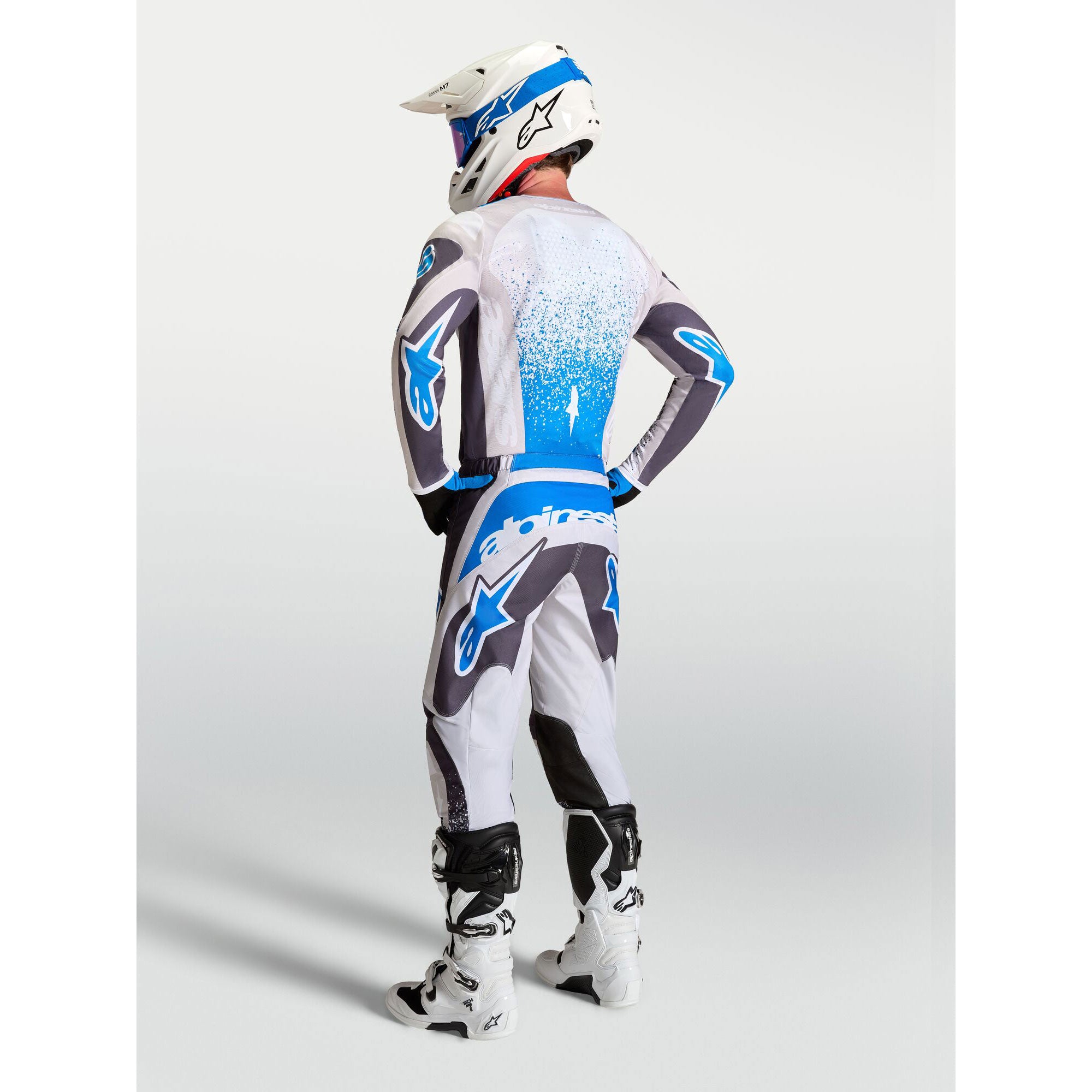 Alpinestars Fluid DRAG MX Gear Set (Graystone/Light Lilac/UCLA Blue)