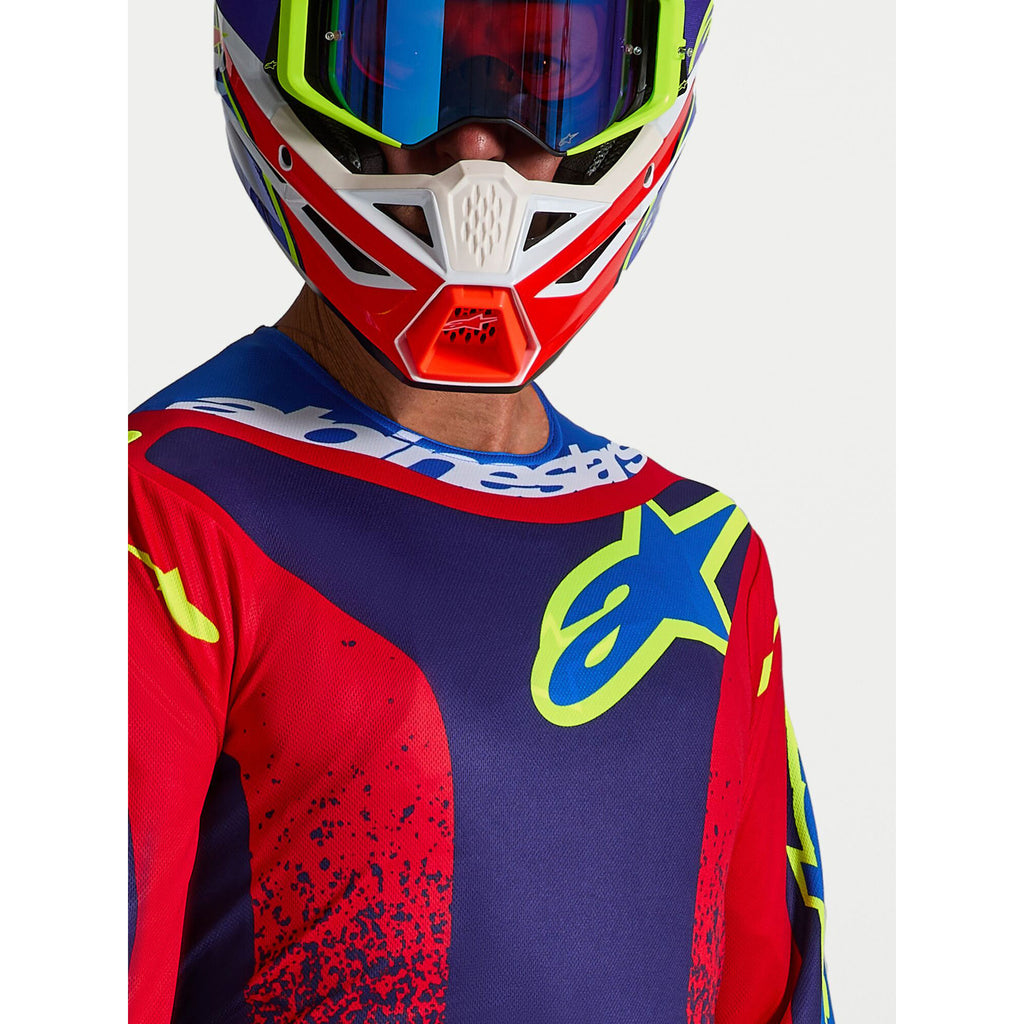 Alpinestars Fluid DRAG MX Gear Set (Blue Navy/Fire Red/White)