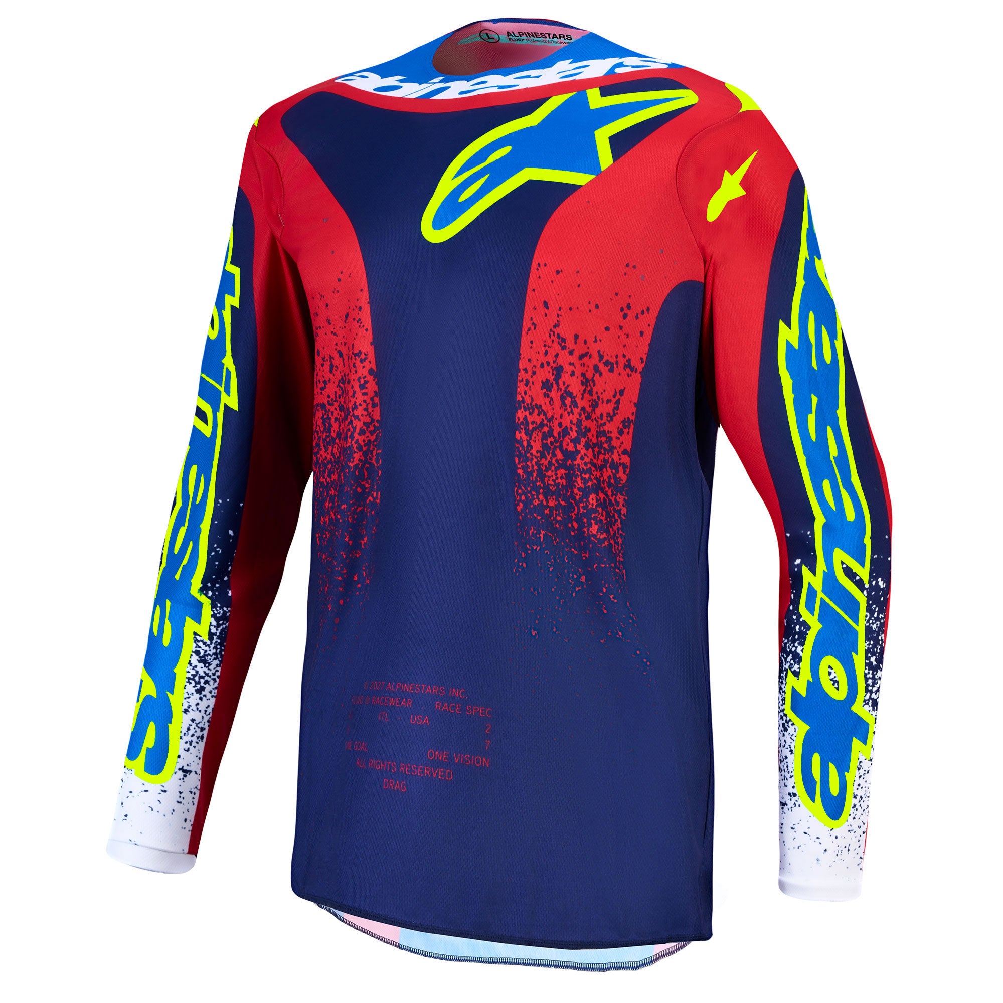 Alpinestars Fluid DRAG MX Gear Set (Blue Navy/Fire Red/White)