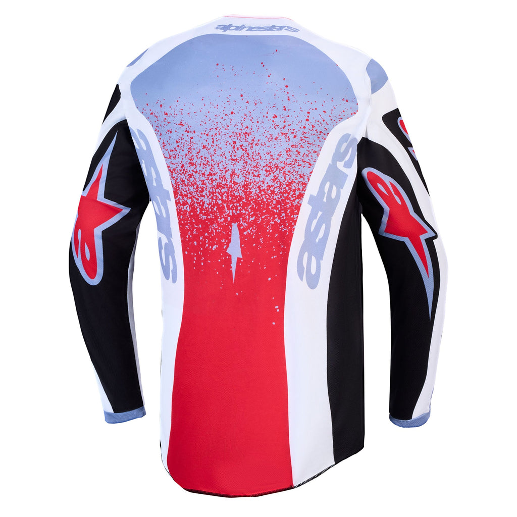 Alpinestars Fluid DRAG MX Jersey (Black/White/Light Blue/Red Fluo)