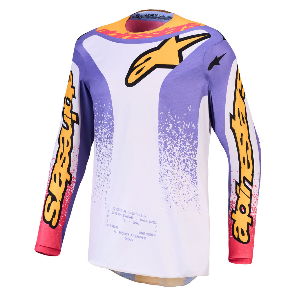Alpinestars Fluid DRAG MX Jersey (Light Lilac/Blue Iris/Gold)