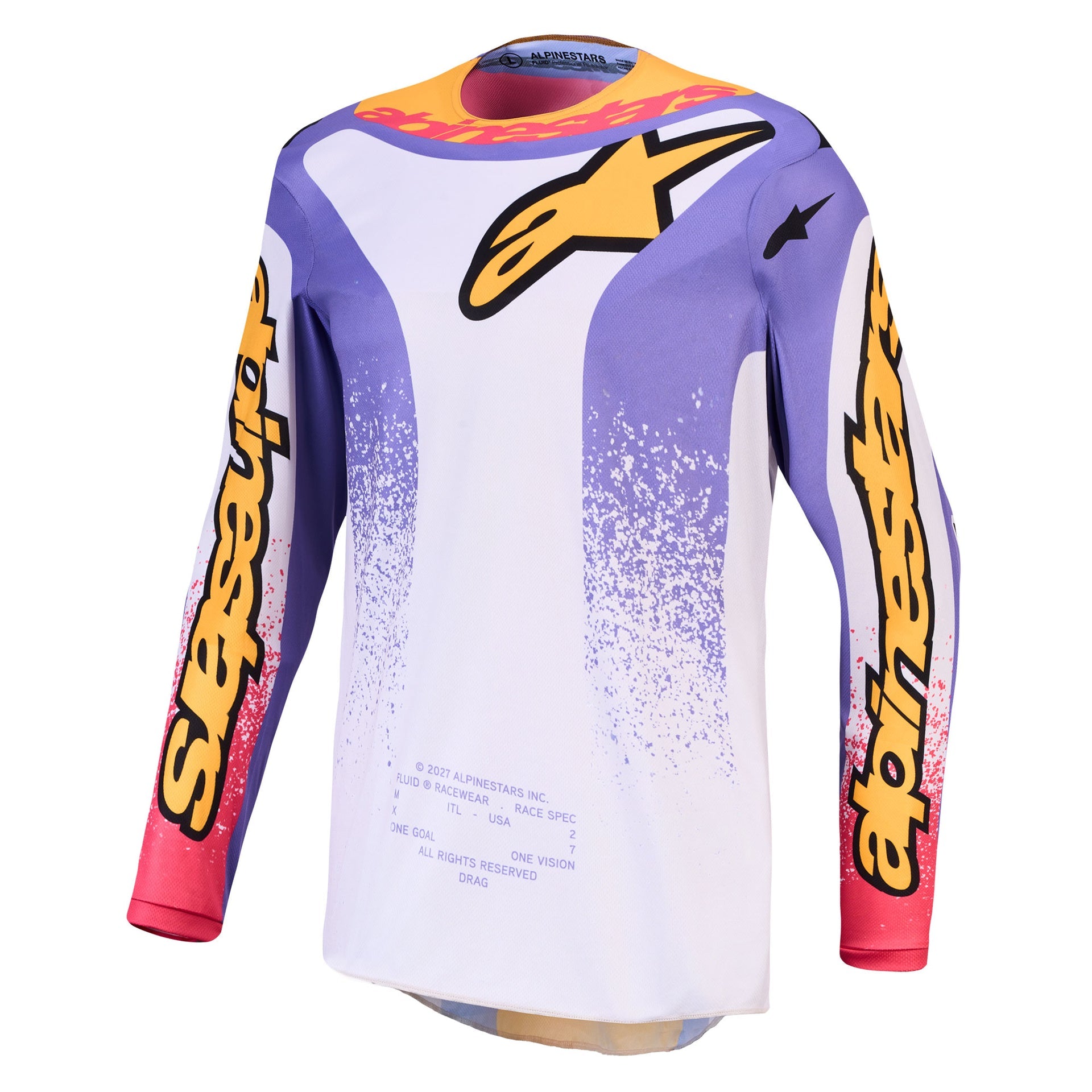 Alpinestars Fluid DRAG MX Jersey (Light Lilac/Blue Iris/Gold)