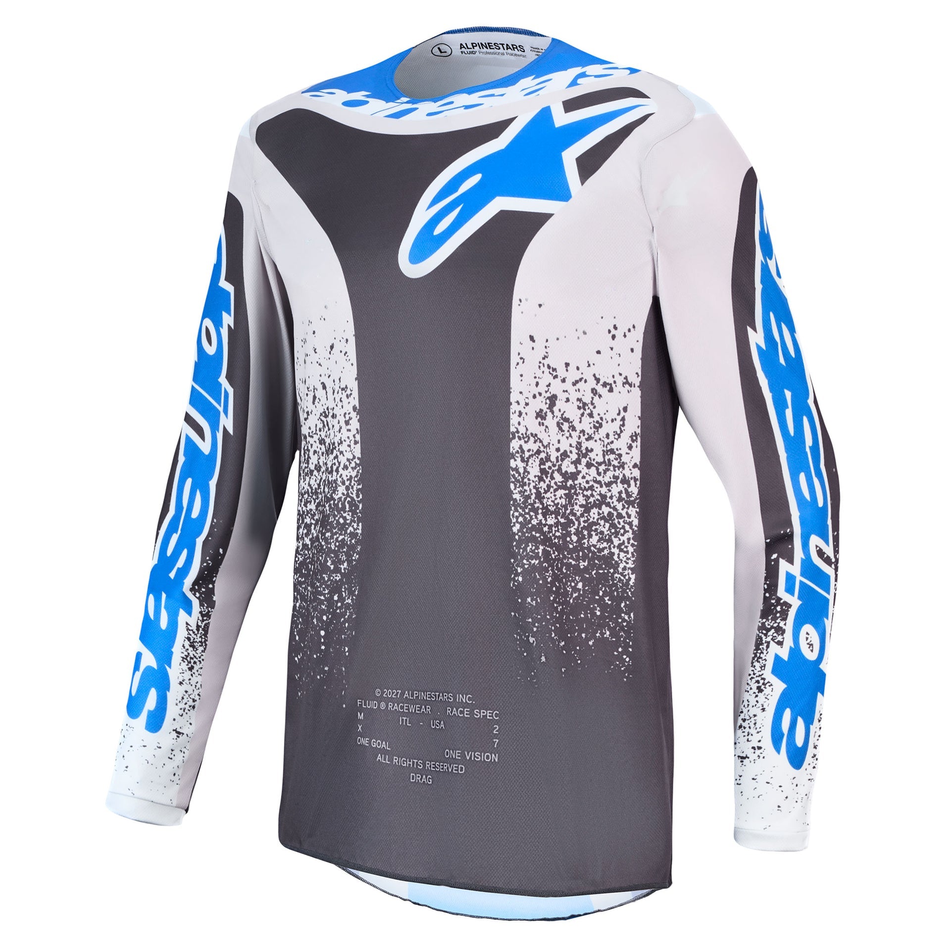 Alpinestars Youth Fluid DRAG MX Jersey (Graystone/Light Lilac/UCLA Blue)