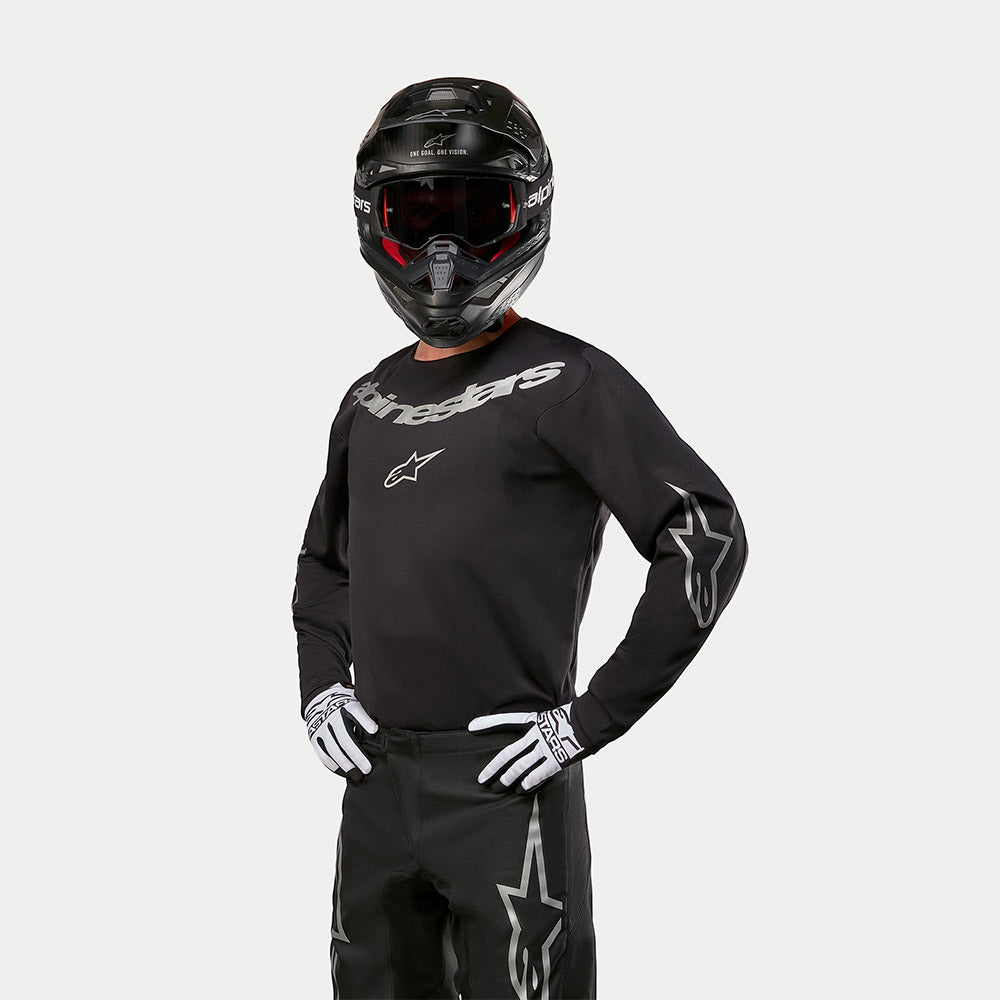 Alpinestars Fluid Graphite MX Jersey (Black/Silver)
